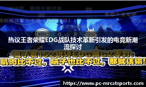 热议王者荣耀EDG战队技术革新引发的电竞新潮流探讨